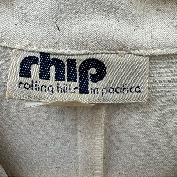 Vintage RHIP Raw Silk Cream Blazer Jacket Minimalist Natural Fiber Coastal Chic - Picture 3 of 10